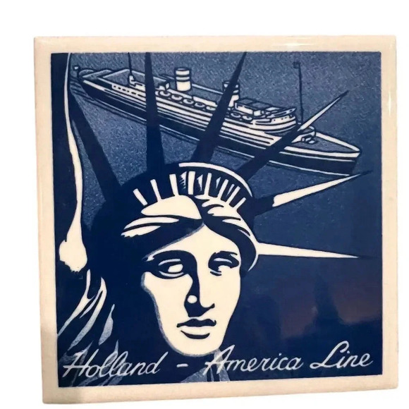 Vintage Holland America Line Porcelain Coasters Set of 6 - Picture 6 of 10